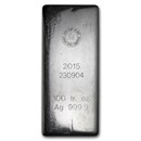 100 oz Silver Bar - Royal Canadian Mint (2015/.9999 Fine)