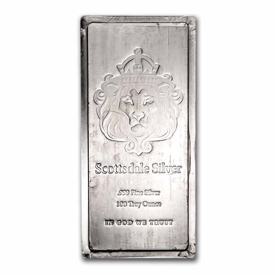 Buy 100 Oz Silver Bar Scottsdale Mint Stackable Apmex