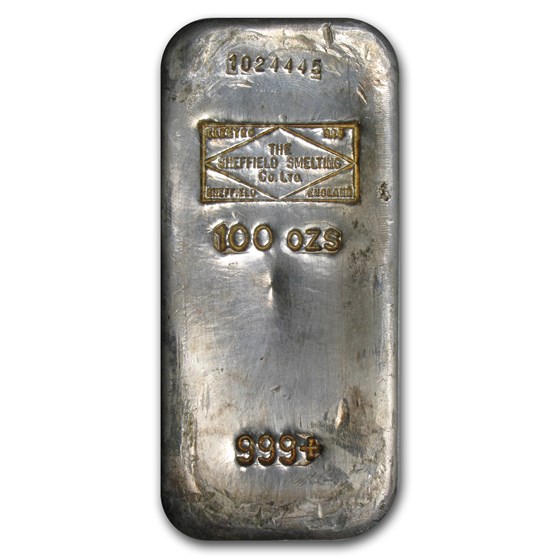 100 oz Silver Bar - Sheffield Smelting Co. Ltd 100 oz Silver Bar - Sheffield Smelting Co. Ltd