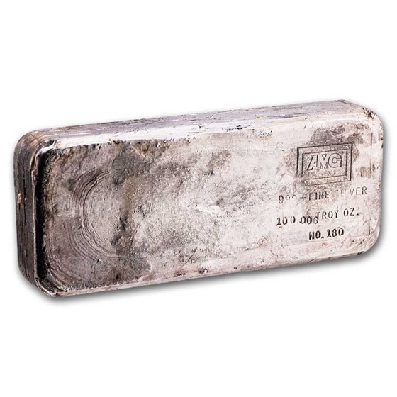 100 oz Silver Bar - Vintage AMG 100 oz Silver Bar - Vintage AMG