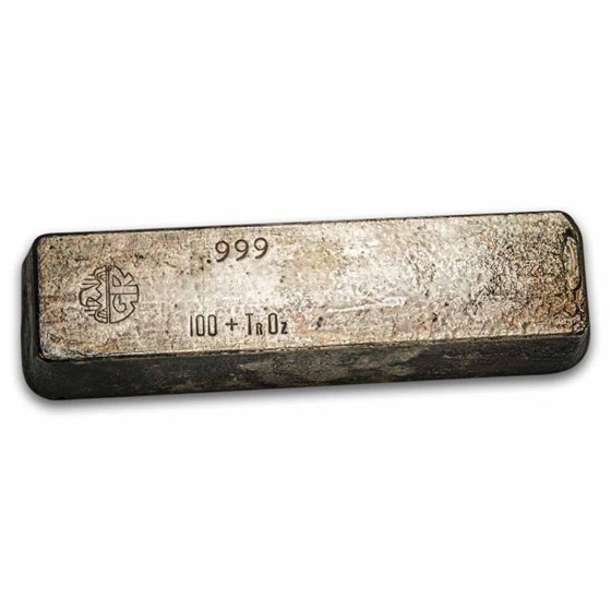 100 oz Silver Bar - Vintage GR