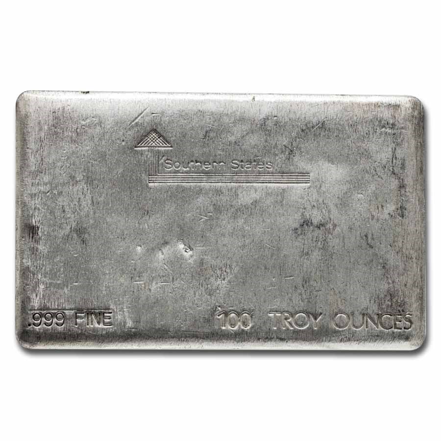 100 oz Silver Bar - Vintage Southern States