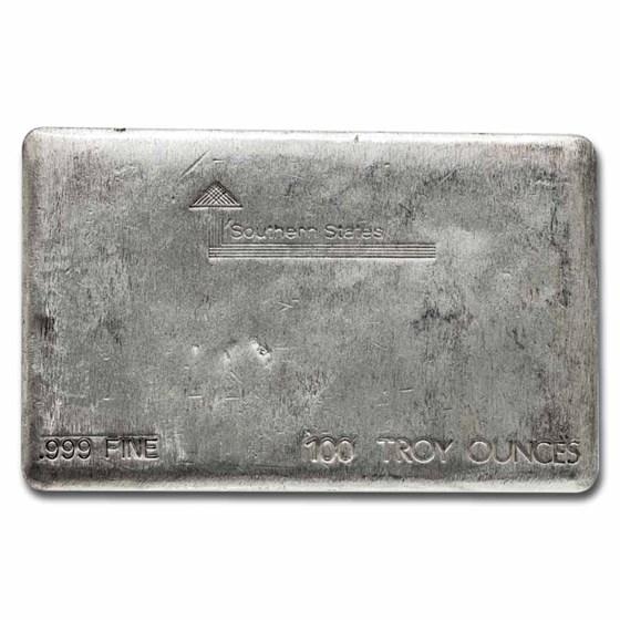 100 oz Silver Bar - Vintage Southern States 100 oz Silver Bar - Vintage Southern States