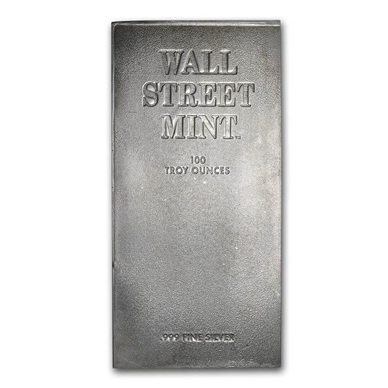 100 oz Silver Bar - Wall Street Mint 100 oz Silver Bar - Wall Street Mint