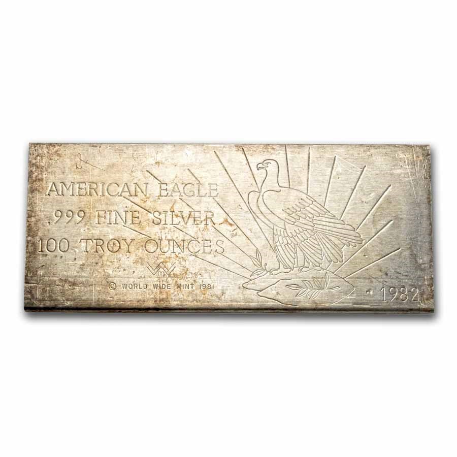 100 oz Silver Bar - World Wide Mint (Eagle)