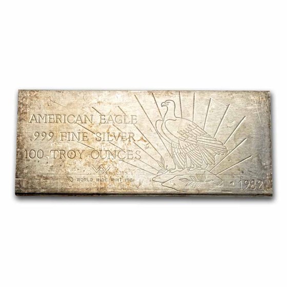 100 oz Silver Bar - World Wide Mint (Eagle) 100 oz Silver Bar - World Wide Mint (Eagle)