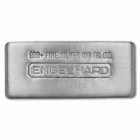 100 oz Silver Cast Bar - Engelhard Revived
