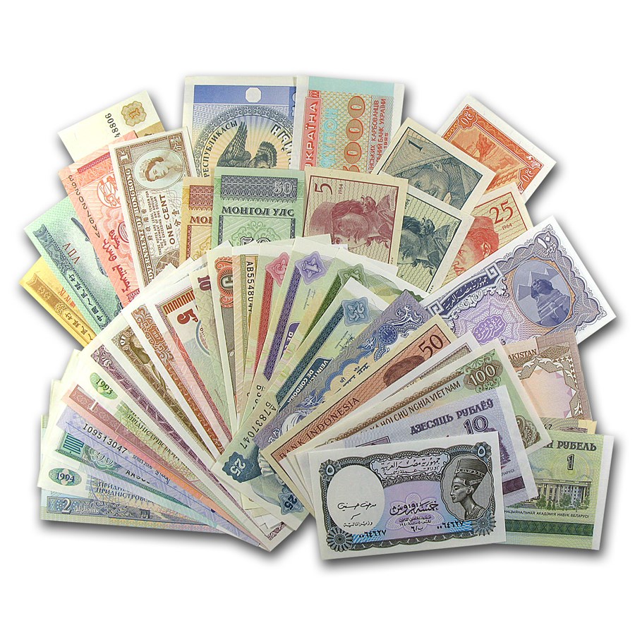 Buy 100 Piece World Bank Note Assortment Uncirculated | APMEX