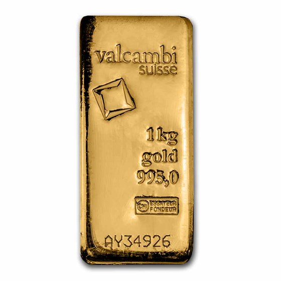 1000 gram Kilo Gold Bar - Valcambi (.995 Purity, Cast w/Assay)