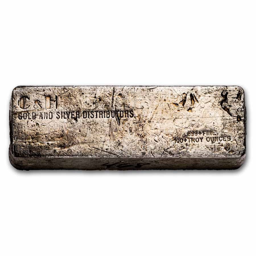 101.27 oz Silver Bar - C & H Gold and Silver Distributors