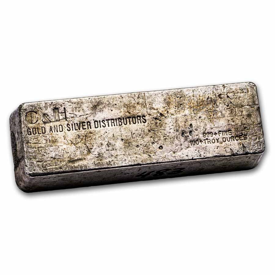 101.60 oz Silver Bar - C & H Gold and Silver Distributors