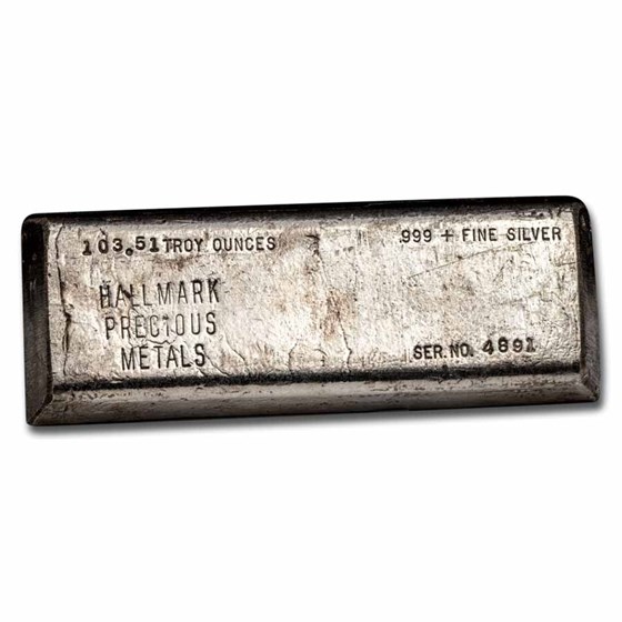 103.51 oz Silver Bar - Hallmark Precious Metals 103.51 oz Silver Bar - Hallmark Precious Metals