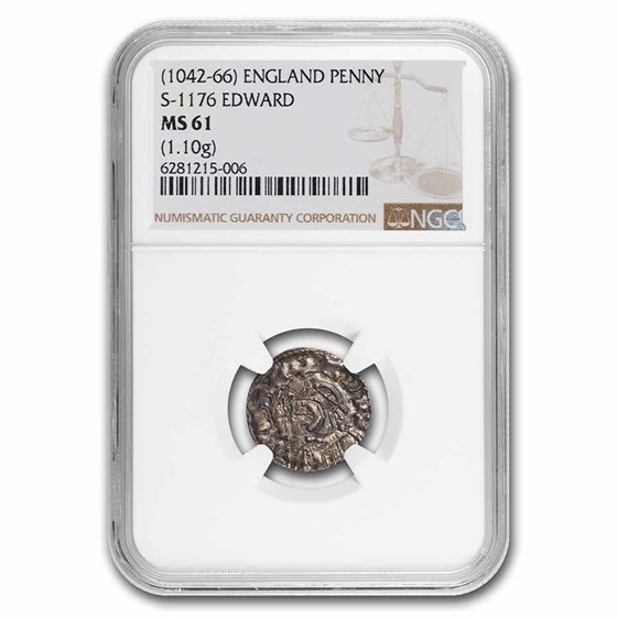 (1042-1066) Kingdom of England Silver Penny Edward MS-61 NGC (1042-1066) Kingdom of England Silver Penny Edward MS-61 NGC