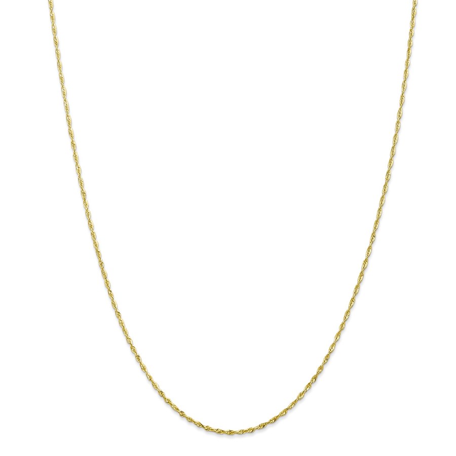 10K 1.5mm Diamond-Cut Lightweight Rope Chain - 20 in.