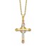 10K &14K Gold Filled w/ 12k Accents Cross Necklace - 18 in.