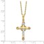 10K &14K Gold Filled w/ 12k Accents Cross Necklace - 18 in.