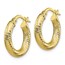 10K 3x10 D/C Round Hoop Earrings - 17.14 mm
