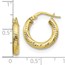 10K 3x10 D/C Round Hoop Earrings - 17.14 mm