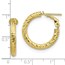 10K 3x15 D/C Round Omega Back Hoop Earrings - 21.65 mm