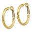 10K 3x20 D/C Round Omega Back Hoop Earrings - 25.5 mm
