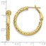 10K 3x20 D/C Round Omega Back Hoop Earrings - 25.5 mm