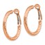 10K 3x20 Rose Gold D/C Omega Back Hoop Earrings - 27.09 mm