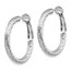 10K 3x20 White Gold D/C Omega Back Hoop Earrings - 25.5 mm