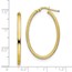 10K Brushed & Polished Oval Hoop Earrings - 35 mm