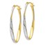 10K Gold White Rhodium-plated D/C Hoop Earrings - 36 mm