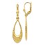 10K Polished and D/C Leverback Earrings - 43 mm