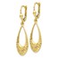 10K Polished and D/C Leverback Earrings - 43 mm
