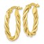 10K Polished and Textured Gold Earrings - 18 mm
