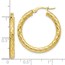 10K Polished and Textured Hinged Hoop Earrings - 26 mm