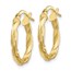 10K Polished and Textured Hoop Earrings - 20.6 mm