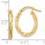10K Polished and Textured Hoop Earrings - 20.6 mm