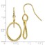 10K Polished and Textured Shepherd Hook Dangle Earrings - 35 mm