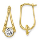 10K Polished Cubic Zirconia Hoop Earrings - 41 mm