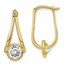 10K Polished Cubic Zirconia Hoop Earrings - 41 mm