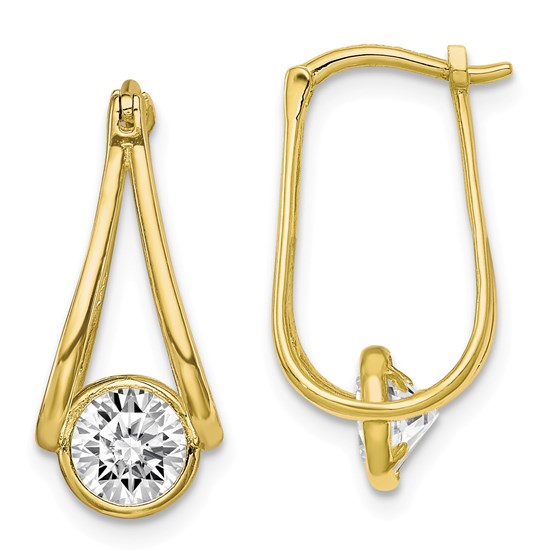 10K Polished Cubic Zirconia Hoop Earrings - 41 mm 10K Polished Cubic Zirconia Hoop Earrings - 41 mm