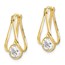 10K Polished Cubic Zirconia Hoop Earrings - 41 mm