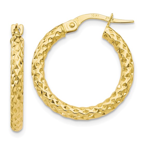10K Polished D/C Hoop Earrings - 23 mm 10K Polished D/C Hoop Earrings - 23 mm