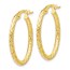 10K Polished D/C Oval Hoop Earrings - 26 mm
