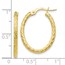 10K Polished D/C Oval Hoop Earrings - 26 mm