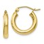 10K Polished Hinged Hoop Earrings - 16 mm