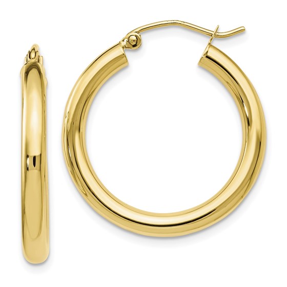 10K Polished Hinged Hoop Earrings - 26 mm 10K Polished Hinged Hoop Earrings - 26 mm