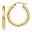 10K Polished Hinged Hoop Earrings - 26 mm