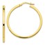 10K Polished Hinged Hoop Earrings - 34 mm