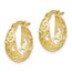 10K Polished Hinged Ornate Hoop Earrings - 16 mm