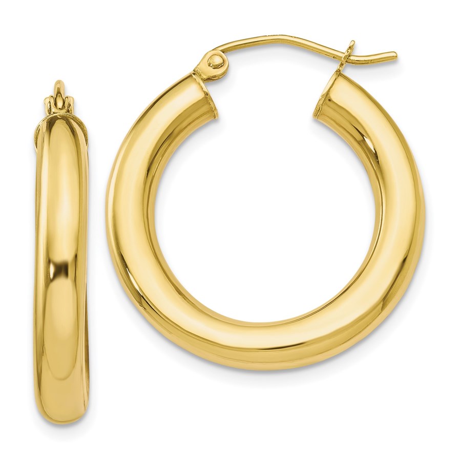 10K Polished Lightweight Hoop Earrings - 26 mm