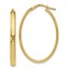 10K Polished Oval Hoop Earrings - 33.5 mm